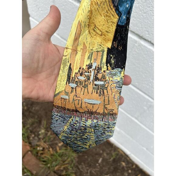 Museum Artifacts Other - Museum Artifacts VINCENT VAN GOGH 1888 Cafe-Terrasse Handmade Silk Tie